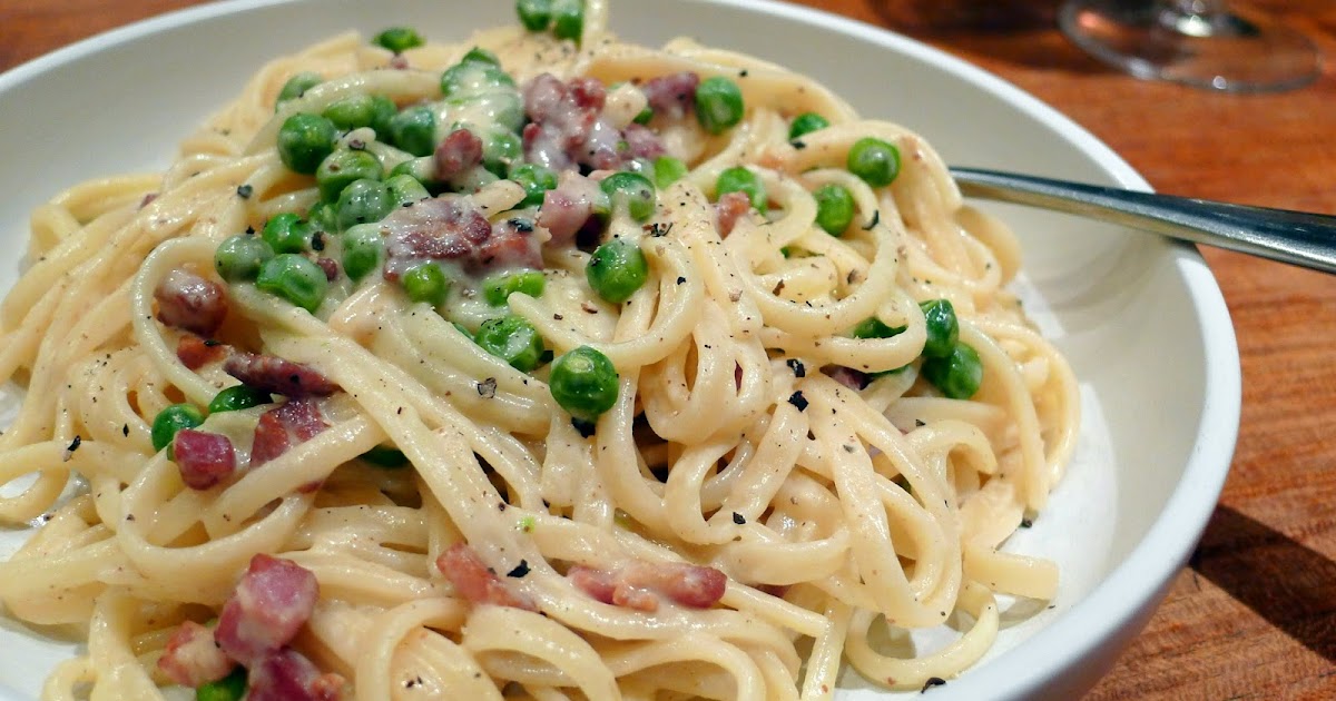 Culinary Adventures in London Smoky Bacon & Pea Pasta