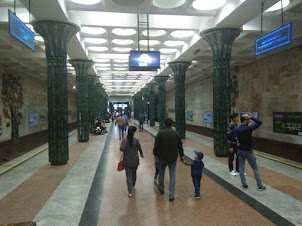 METRO STATION ARTWORK :-A view of "Gafur Gulom" metro station in Tashkent.
