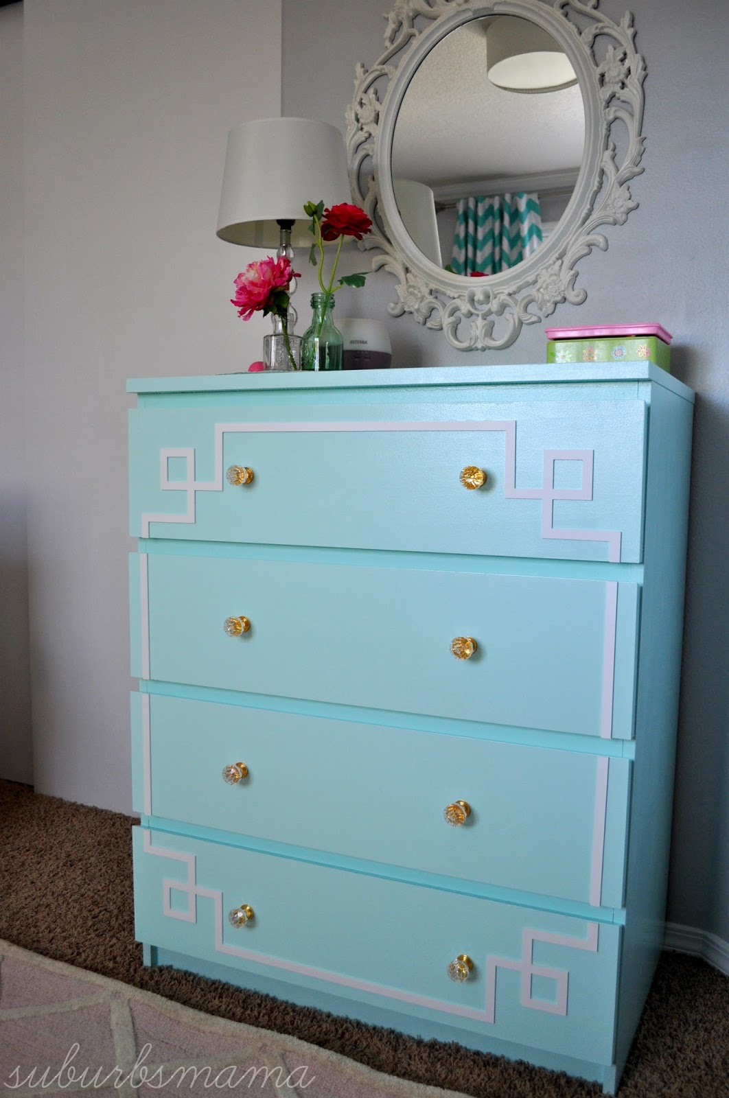 Suburbs Mama IKEA Malm Dresser Hack (before and after)