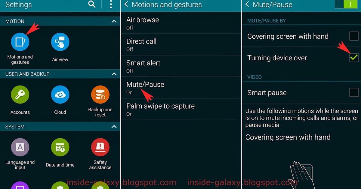 Inside Galaxy Samsung Galaxy S5 How to Enable and Use Turn Over to