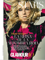 Diane Kruger wearing a pink and black dress for Glamour Spain November 2012