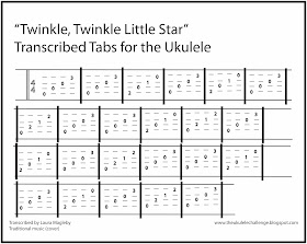 Twinkle Twinkle Little Star Ukulele TAB Song Sheet by Indie Education