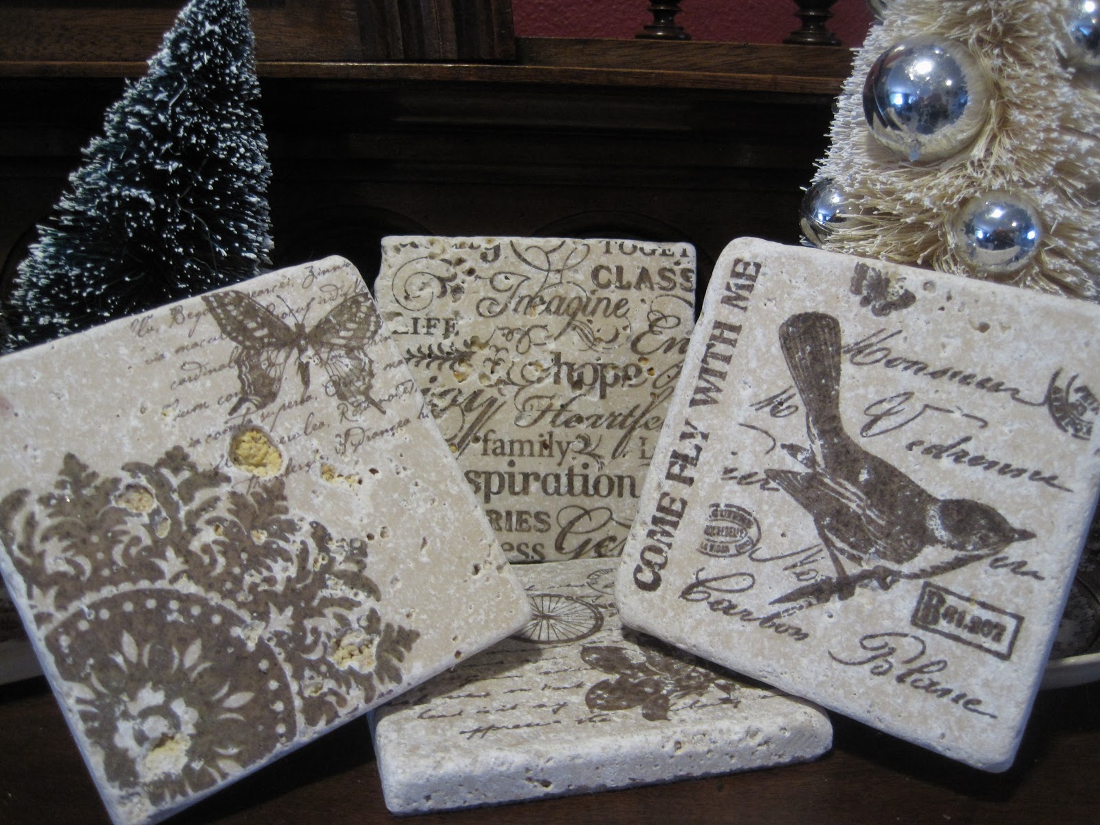 Sunday View Travertine Tile Coaster Tutorial