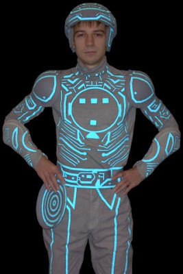 A great looking home made Tron halloween costume