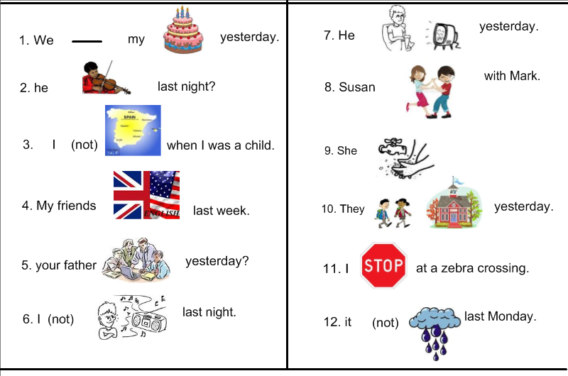 The Interactive English Classroom Simple Past Practice