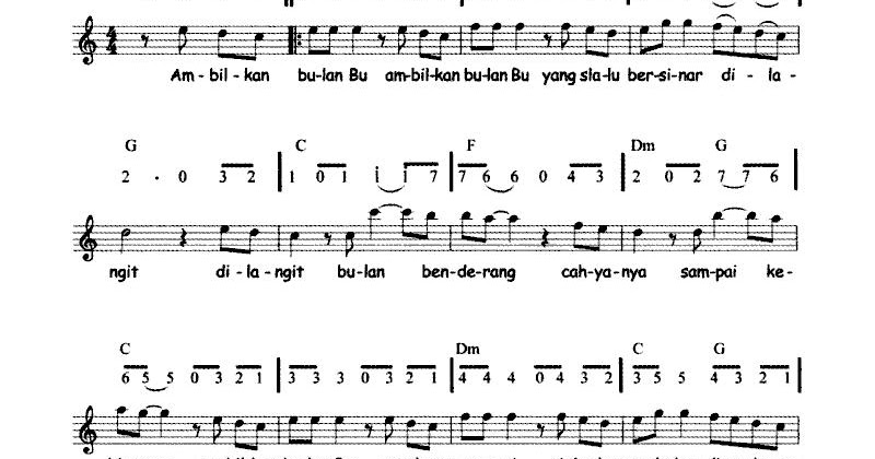 Not angka Ambilkan Bulan Bu Not Angka Lagu Terbaru Not angka Ambilkan Bulan Bu Not Angka Lagu Terbaru