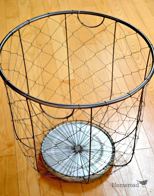 wire basket with rolling platform