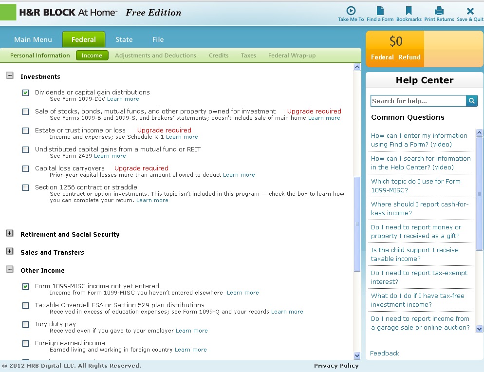 A Detailed Look Inside H&R Block's Online Tax Preparation Platform What is Free and What Must
