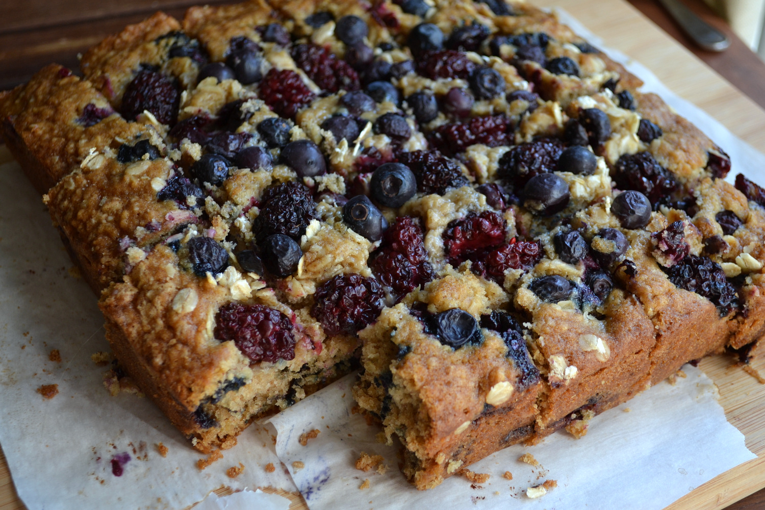 K&K Test Kitchen BlueberryBlackberry Oat Cake