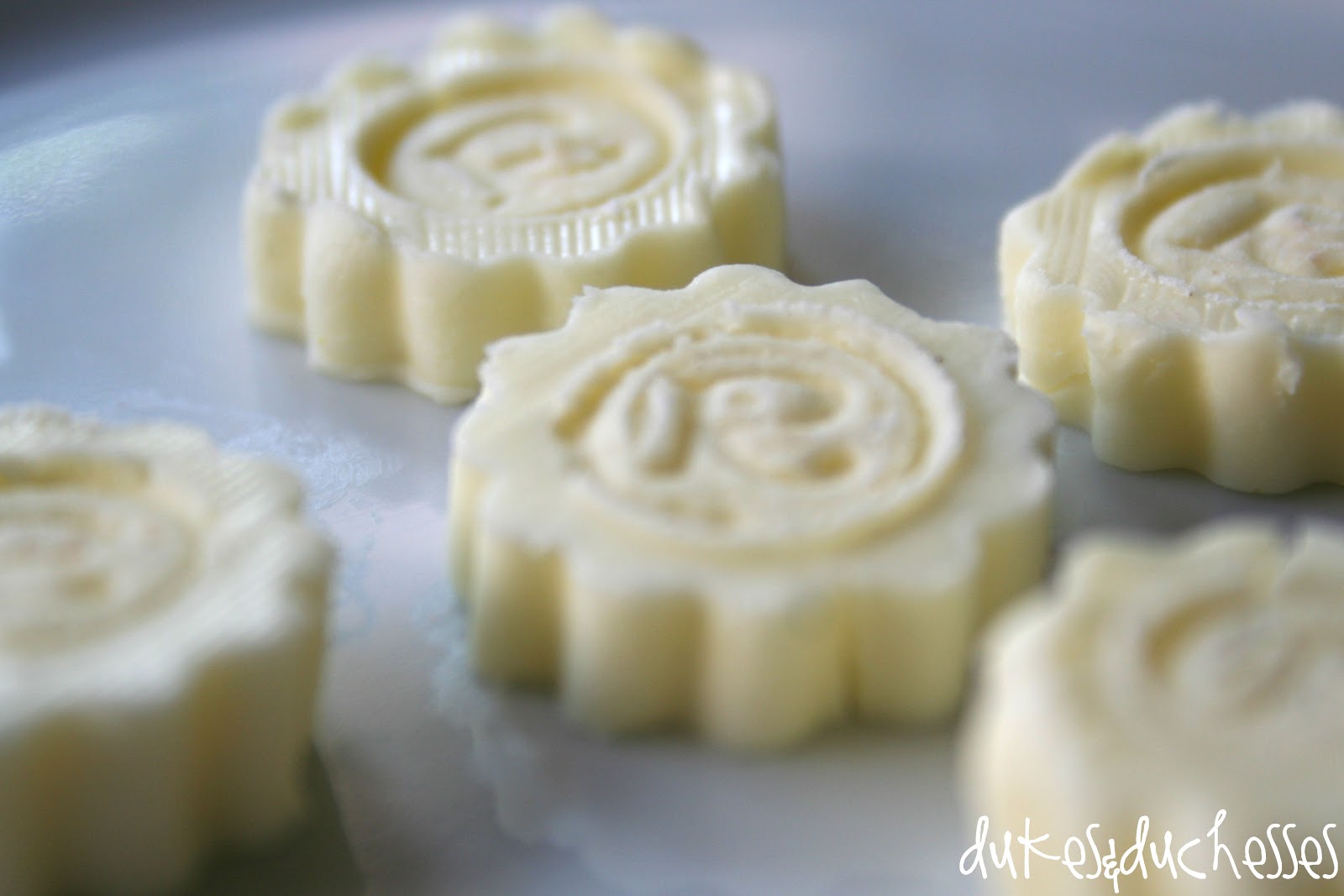 Mini Monogrammed Butter Pats Dukes and Duchesses