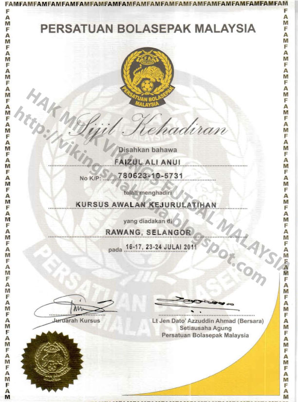 sijil bola sepak