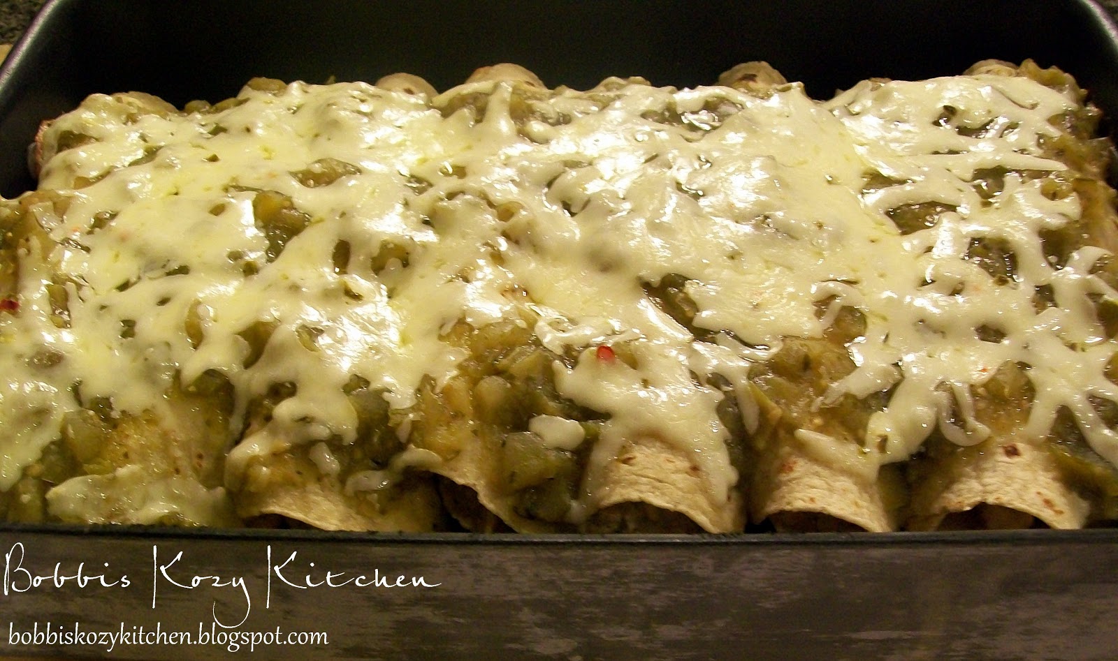 Chicken Enchiladas with Chili Verde Sauce Bobbi's Kozy Kitchen