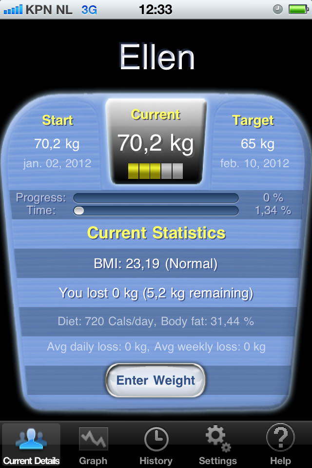 [Application Iphone et Android] Surveiller son poids My+weight+app