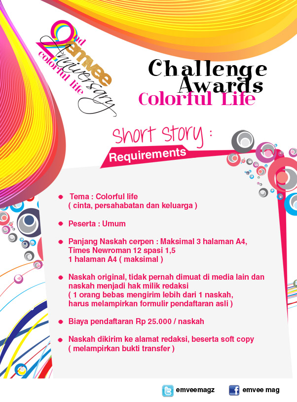 Lomba cerpen 2012 2nd Emvee Anniversary "Colourfull Life"