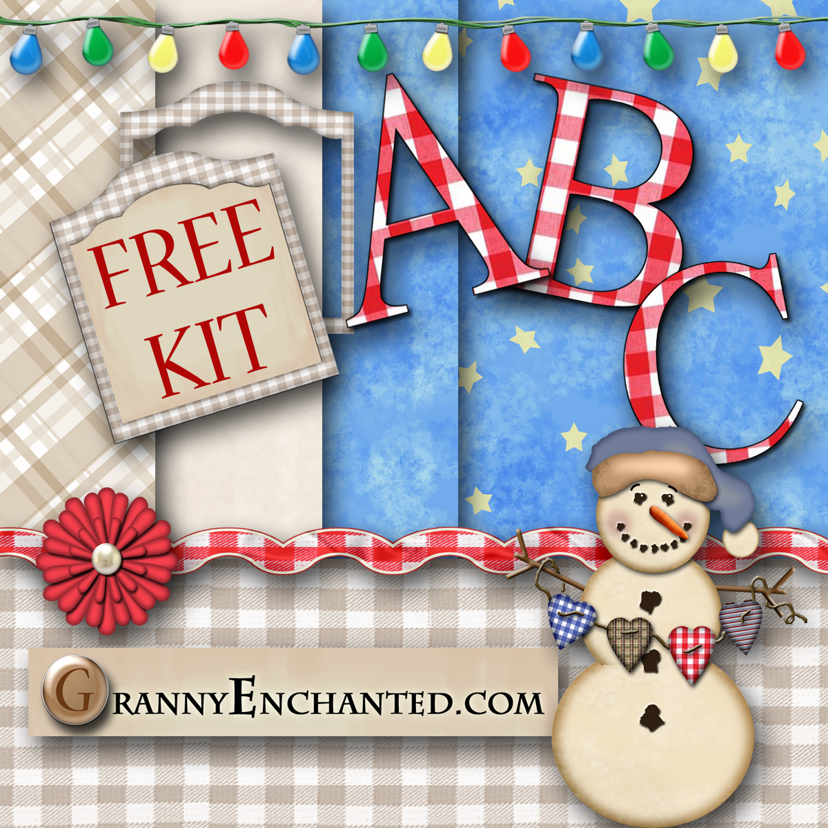 GRANNY ENCHANTED'S BLOG: Free Christmas Light Digi Scrapbook Kit