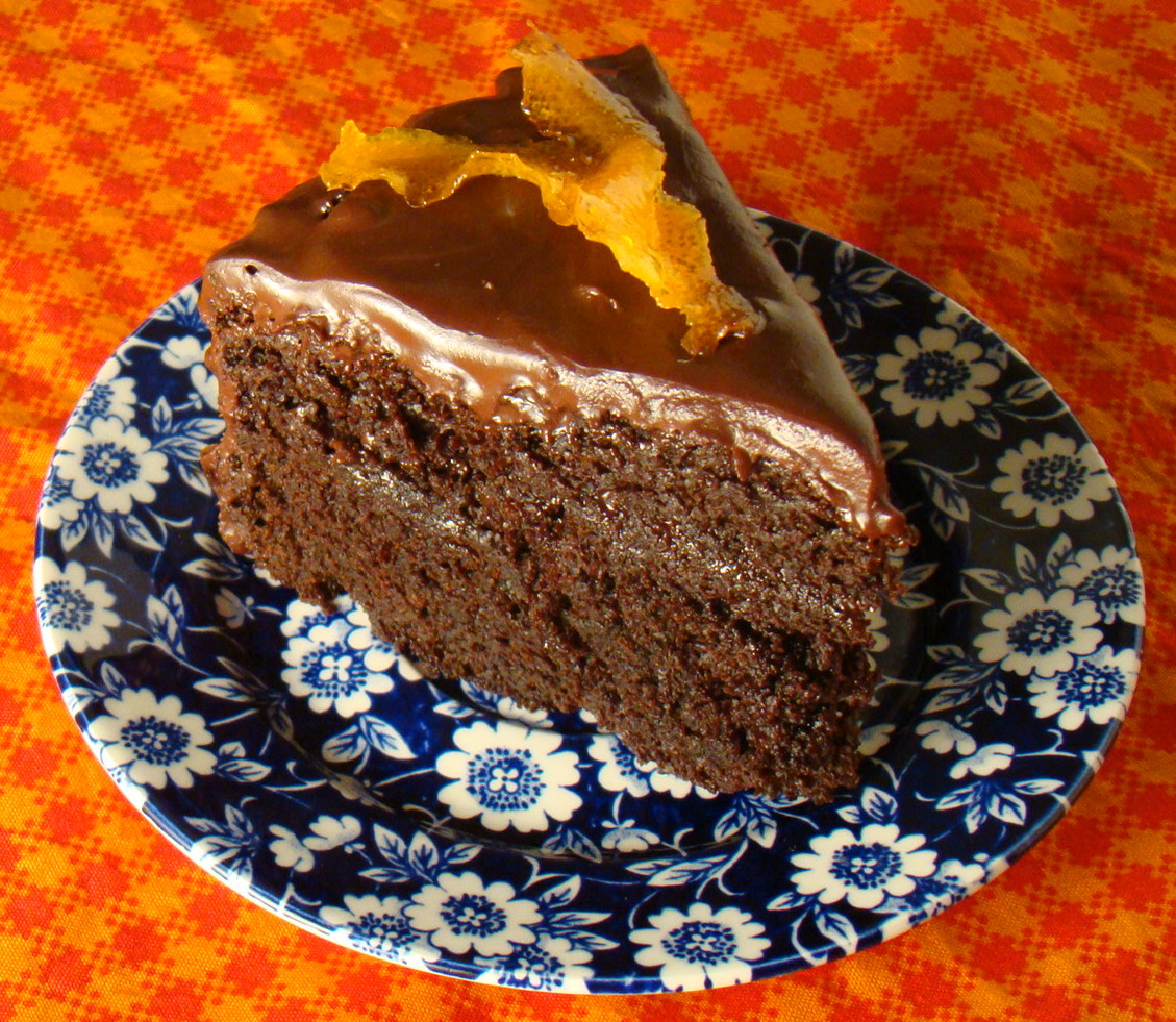 A Move Begins Chocolate Cake with Candied Orange Peels