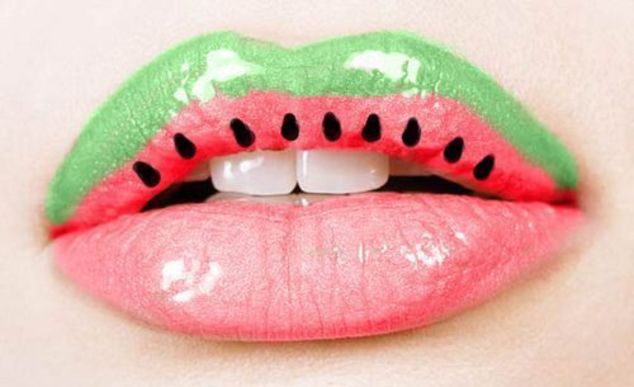 Cute Watermelon Lip Makeup