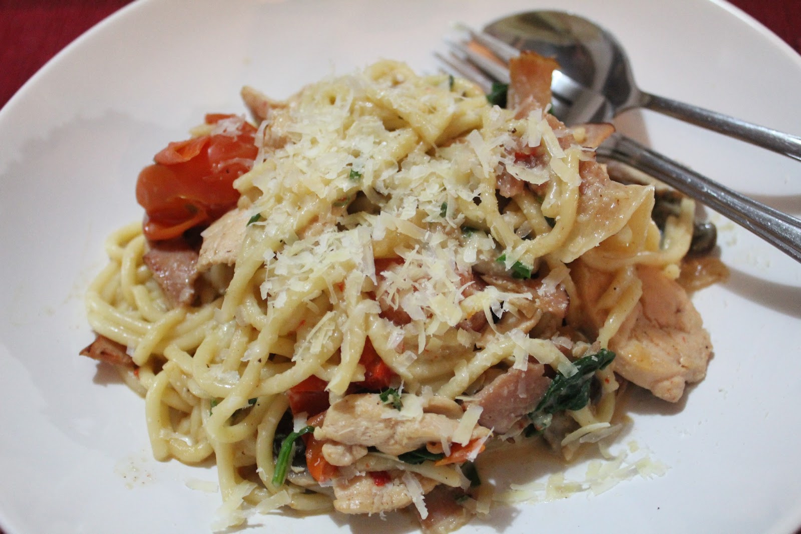 a dash of flavour Creamy Chicken, Bacon and Vegetable Pasta