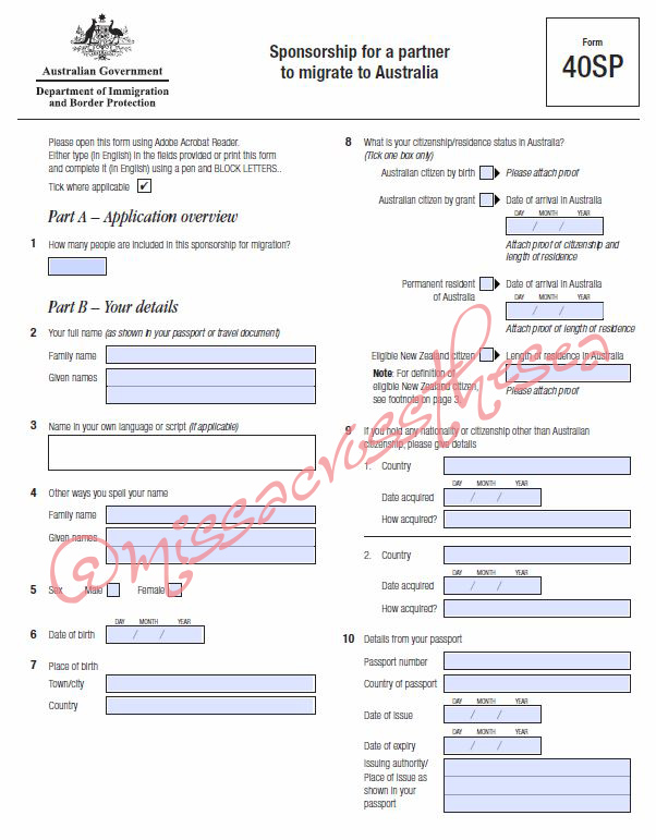 australia immigration form 888