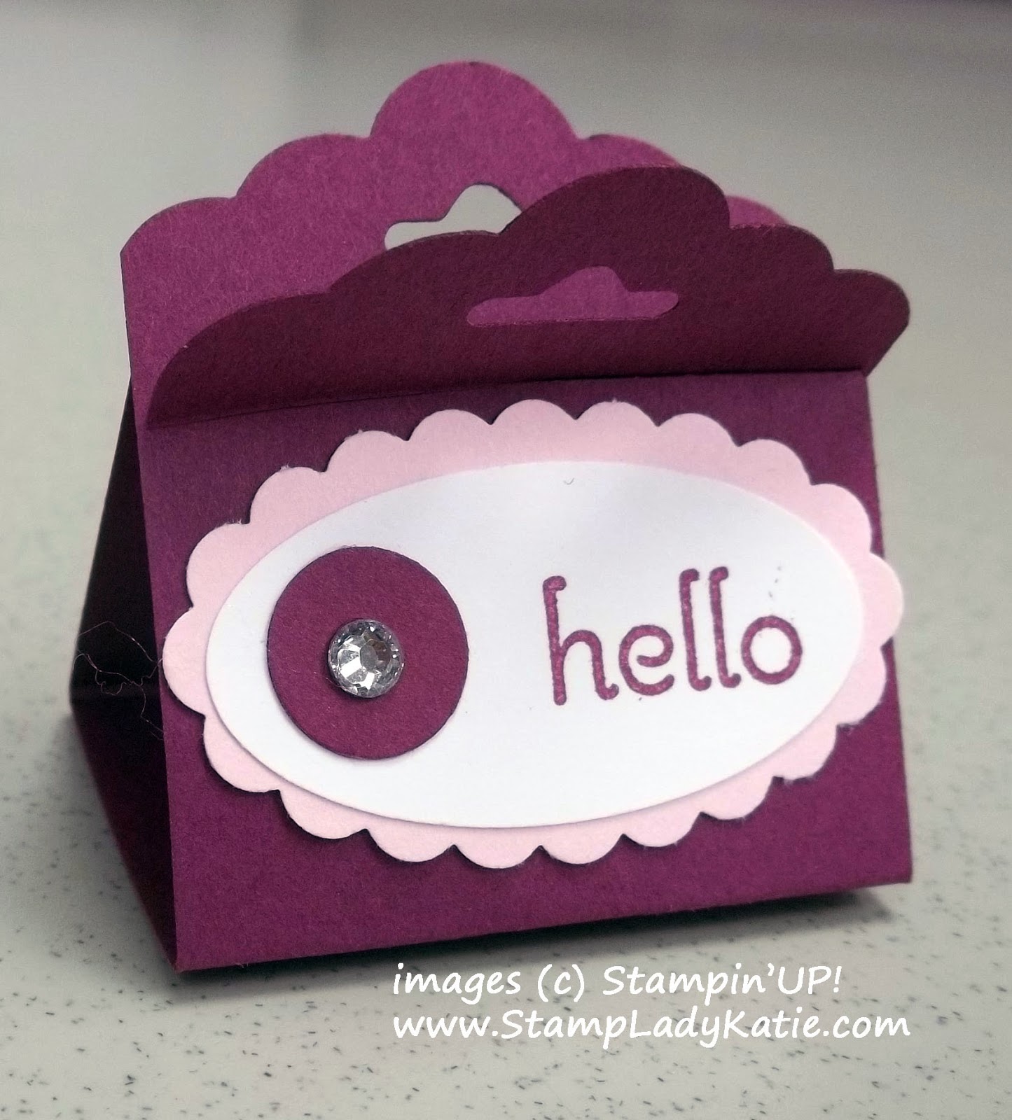 Candy Treat Holder made with Stampin'UP! punches including the new Scallop Tag Topper Punch.
