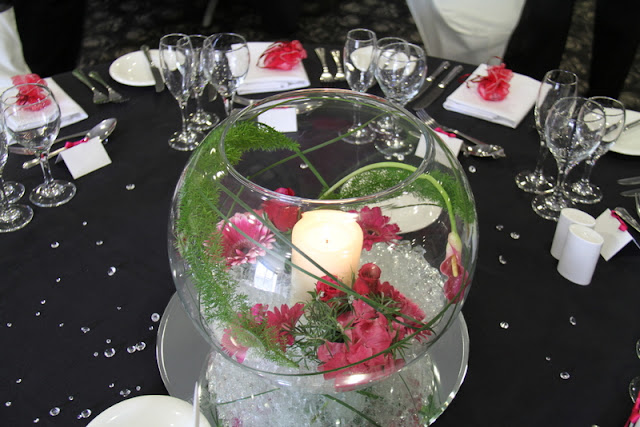 floral containers for wedding dinner tables