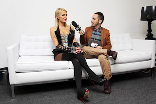 Paris Hilton giving an interview