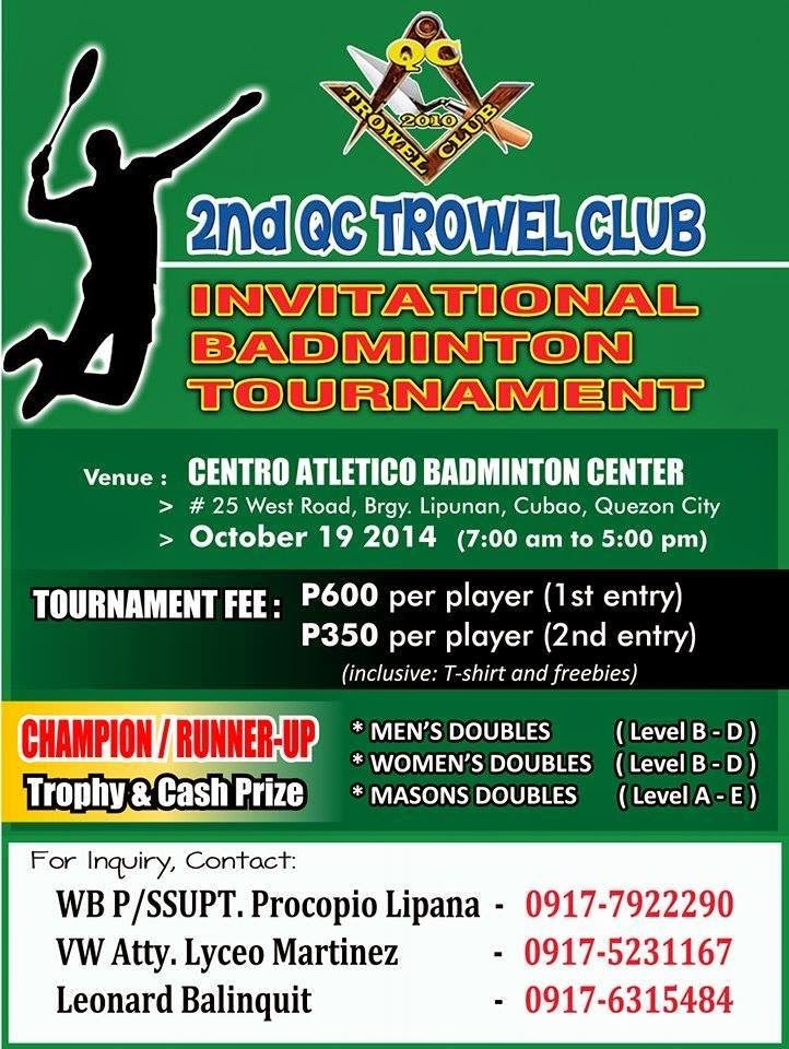 2nd QC Trowel Club Invitational Badminton Tournament Badminton Manila