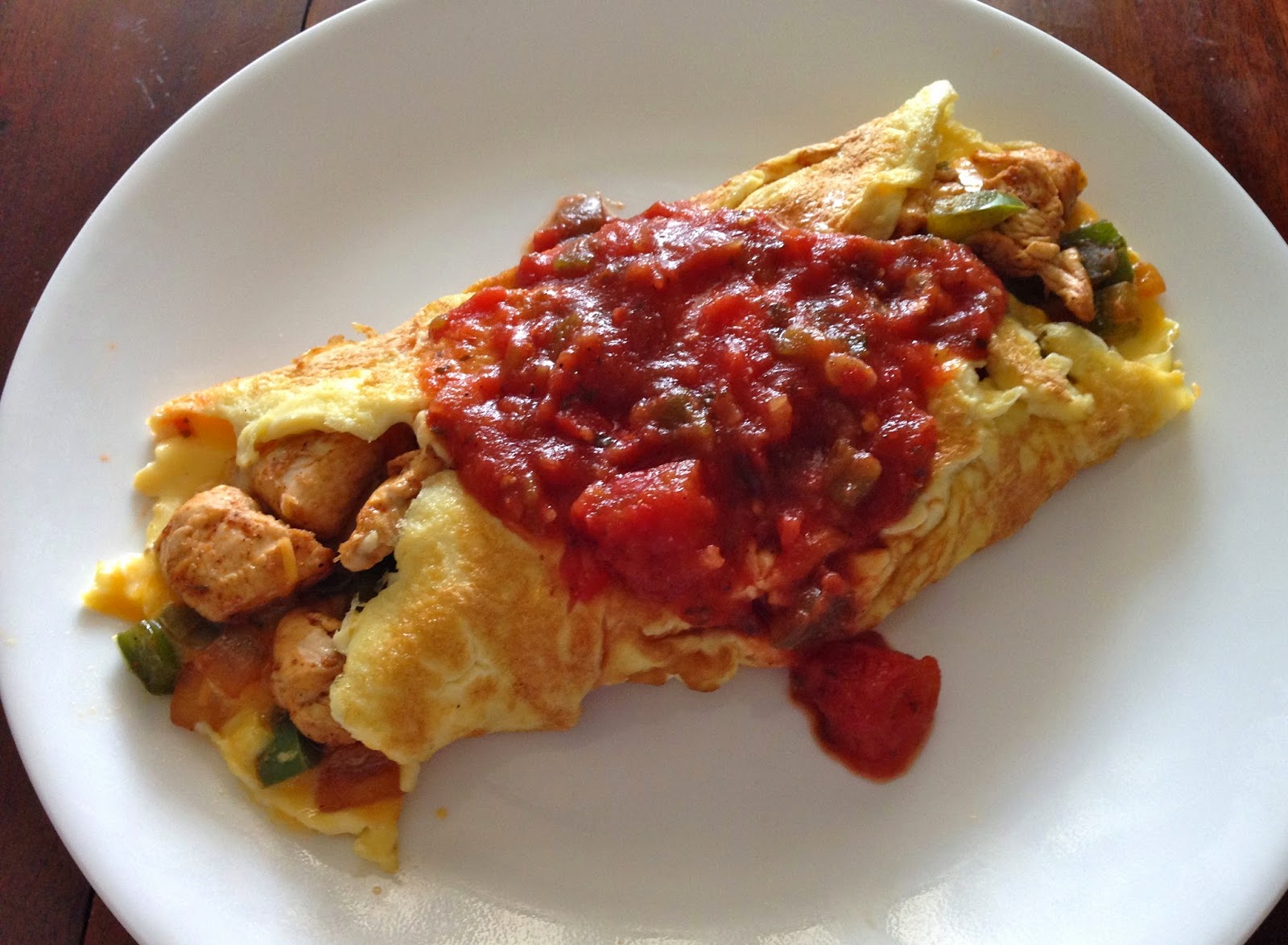 ♥ Chelley in the Kitchen ♥ Chicken Fajita Omelette Recipe