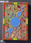 Retro in Blue Handmade Mosaic Wall Mirror