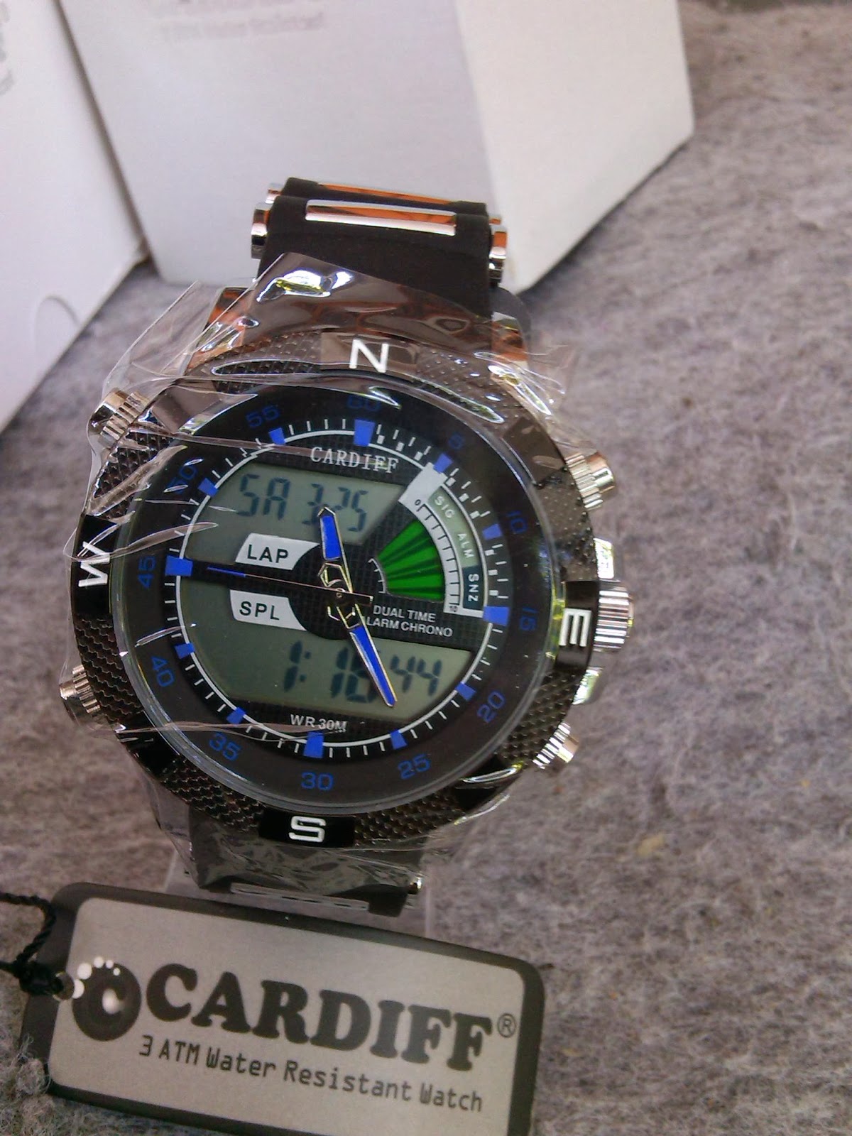 JAM TANGAN CARDIFF WATERPROOF JAM CARDIFF SPORTY & TRENDY