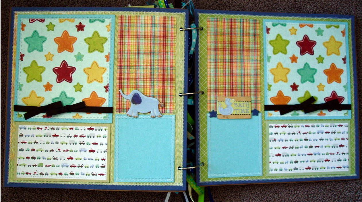 Scrapbooking by Phyllis Baby Boy Premade 12x12 Bag Album