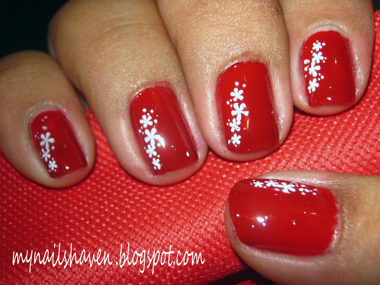 Red and White Polka Dot Nails - wide 6