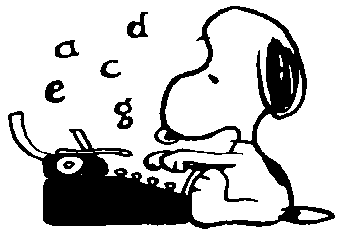 snoopy writing snoopy writing