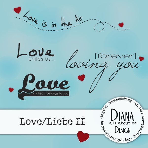 All about me Wordarts Love/Liebe II