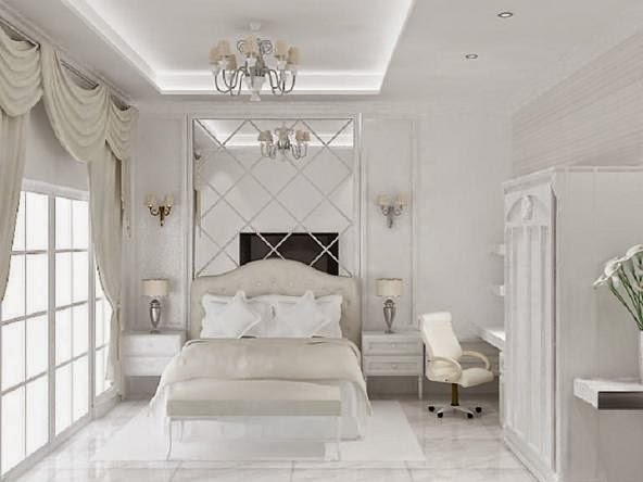 Desain Kamar Tidur Modern Klasik Warna Putih Mewah Dan Elegan Seni Desain Interior Exterior