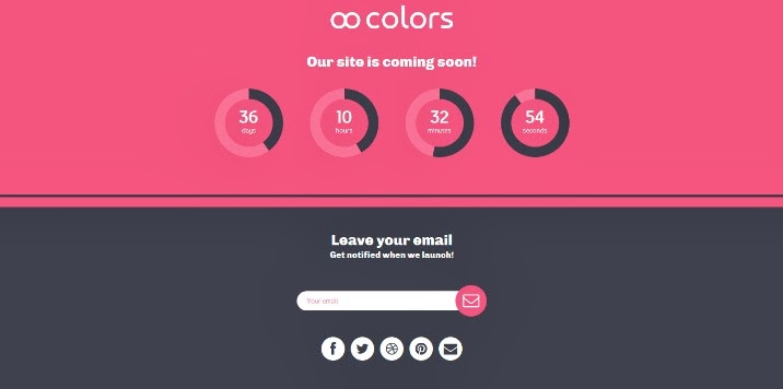 8 COLORS - Responsive HTML Coming Soon Page