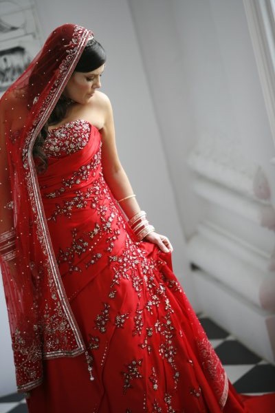 Red indian wedding dress