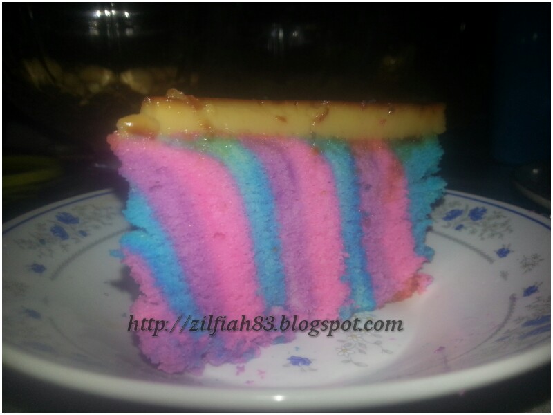 RESEPI BUAT SUAMI: RESEPI KEK PUDING CARAMEL PELANGI