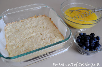 Lemon and Blueberry Bars with a Coconut Crust