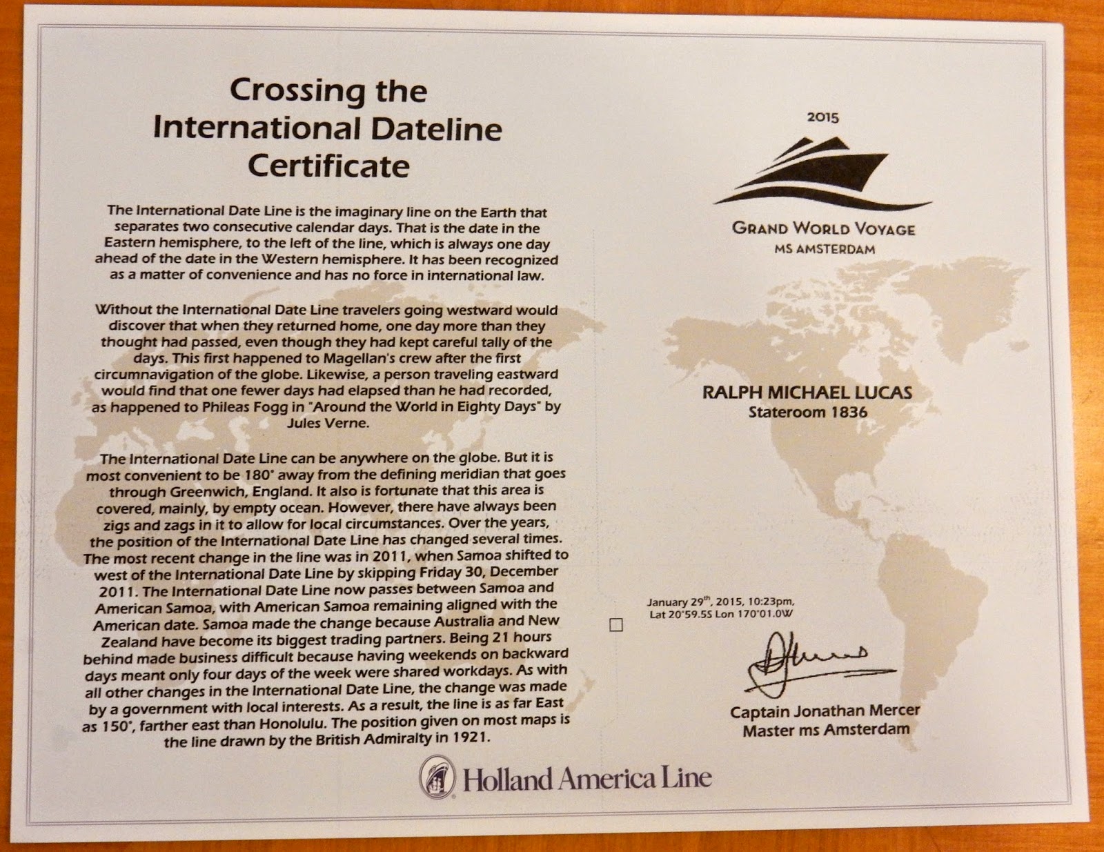 My Travel Blog Crossing the International Date Line