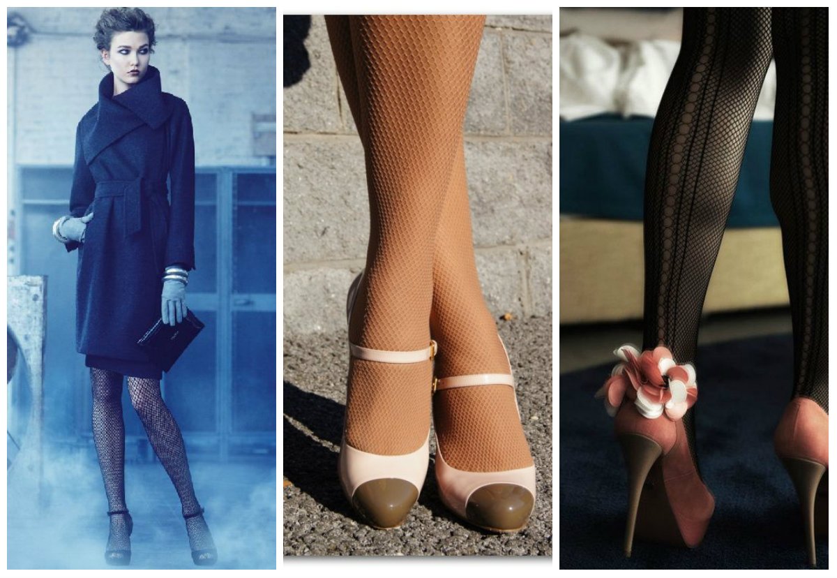 Колготки в крупную сеточку 