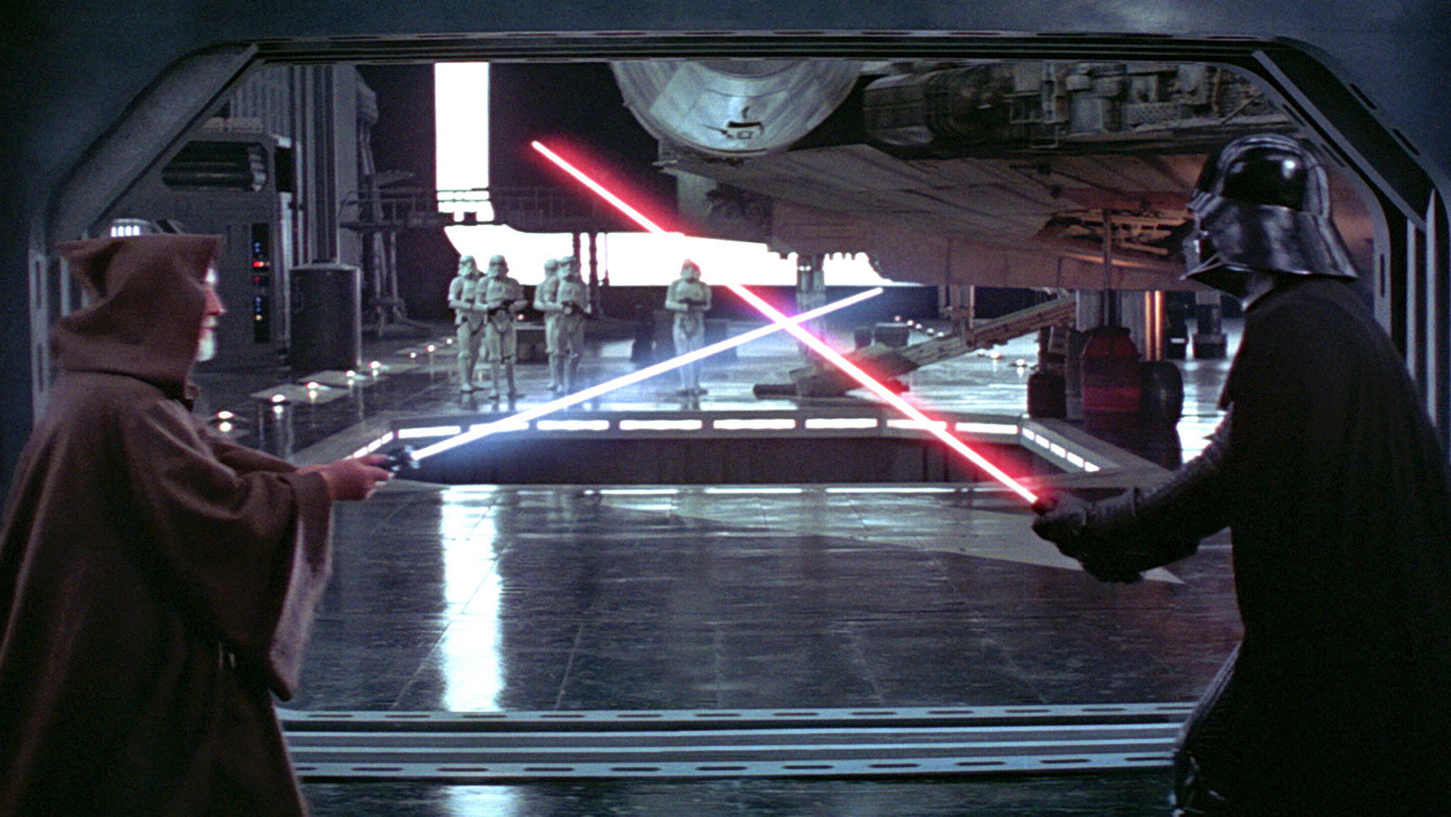 The showdown between Obi-Wan and Darth Vader