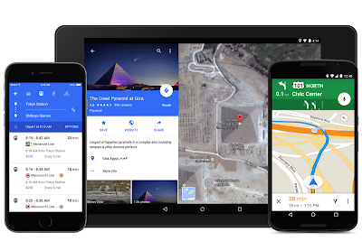 Google Maps visto da PC e smartphone con la nuova esperienza di scorrimento.
