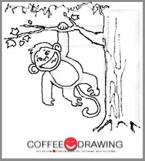 สอนเด็กวาดการ์ตูน รูปลิง แบบง่ายๆ step 23