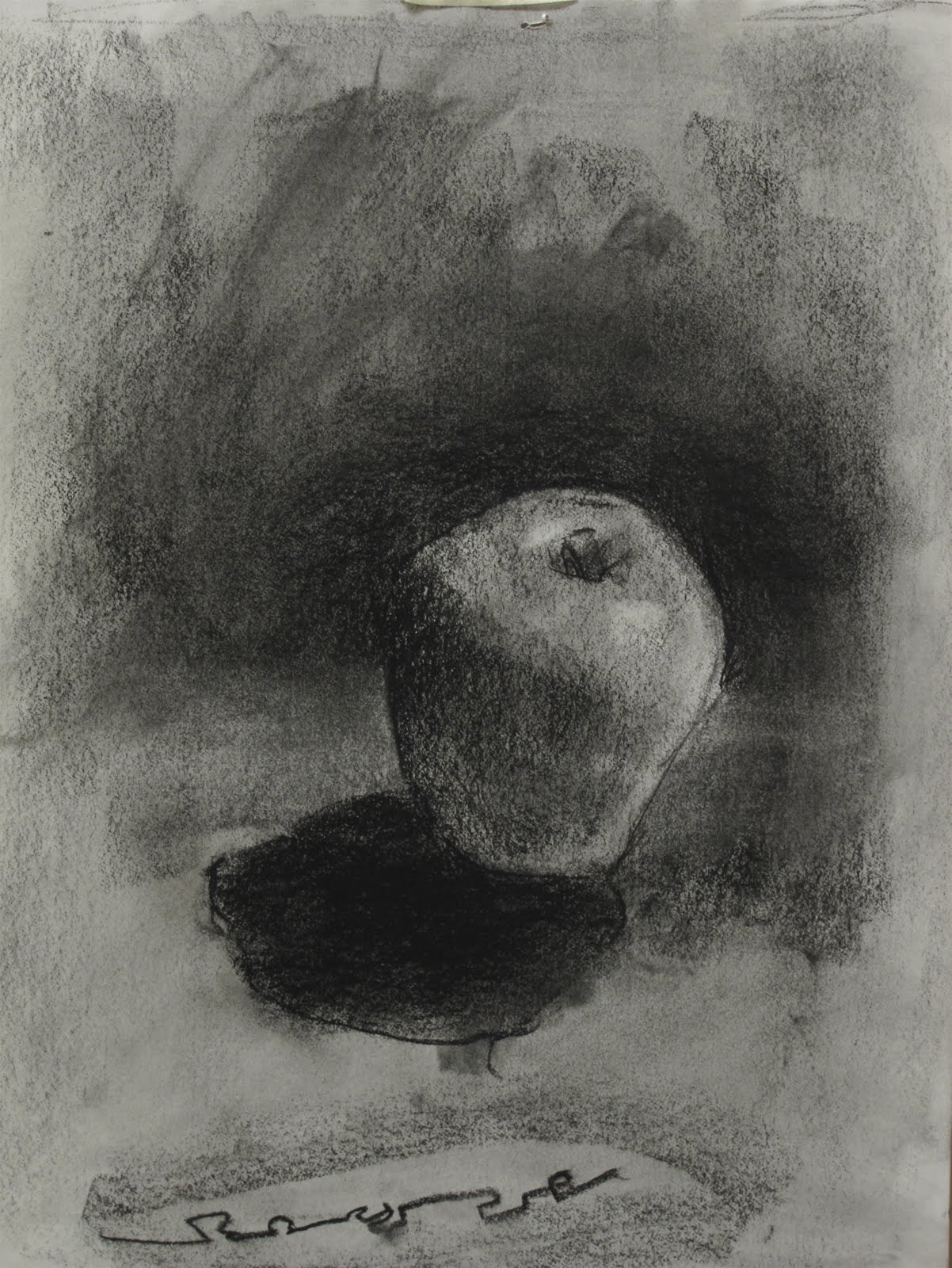 Charcoal Apple Drawing
