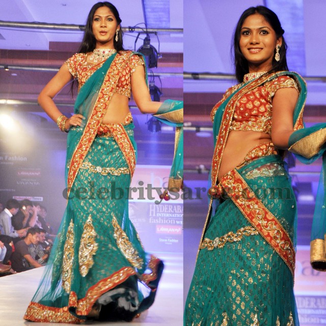 Fish Cut Lehenga Style Saree Saree Blouse Patterns