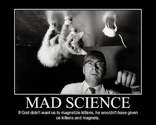 mad scientist lab coat inverted magnet kitten funny