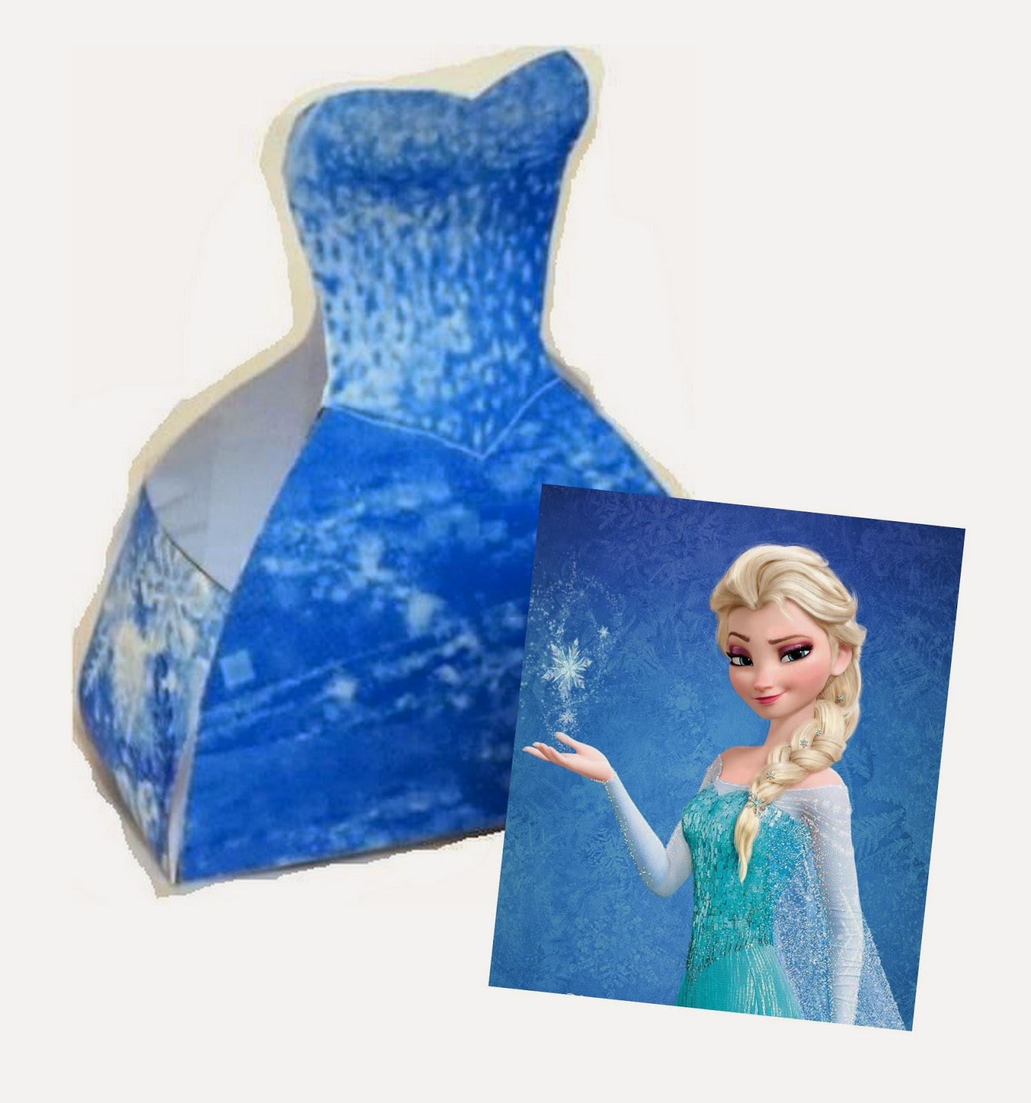 Frozen Elsa Free Printable Dress Shaped Box. Oh My Fiesta! in english