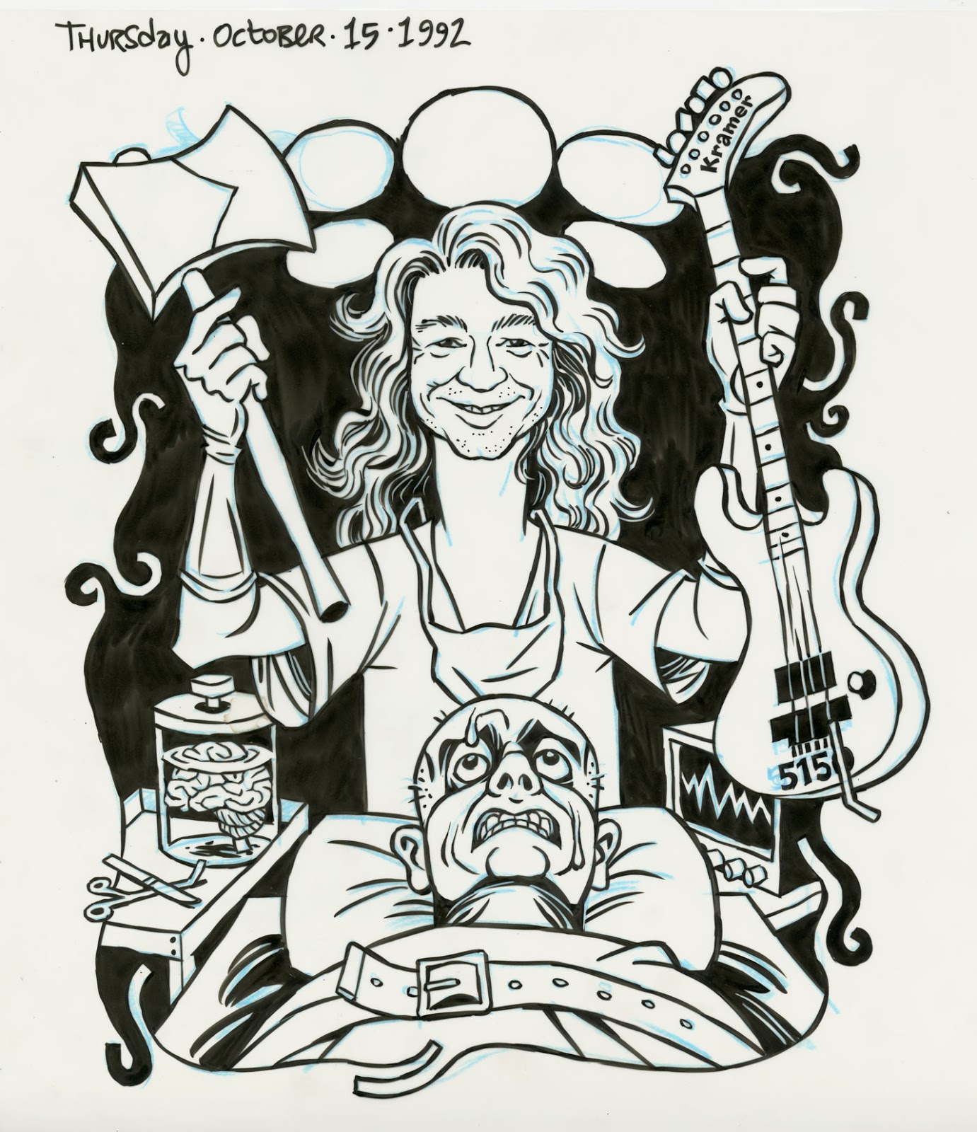 Danny Hellman Illustration Blog Eddie Van Halen illo for GUITAR WORLD