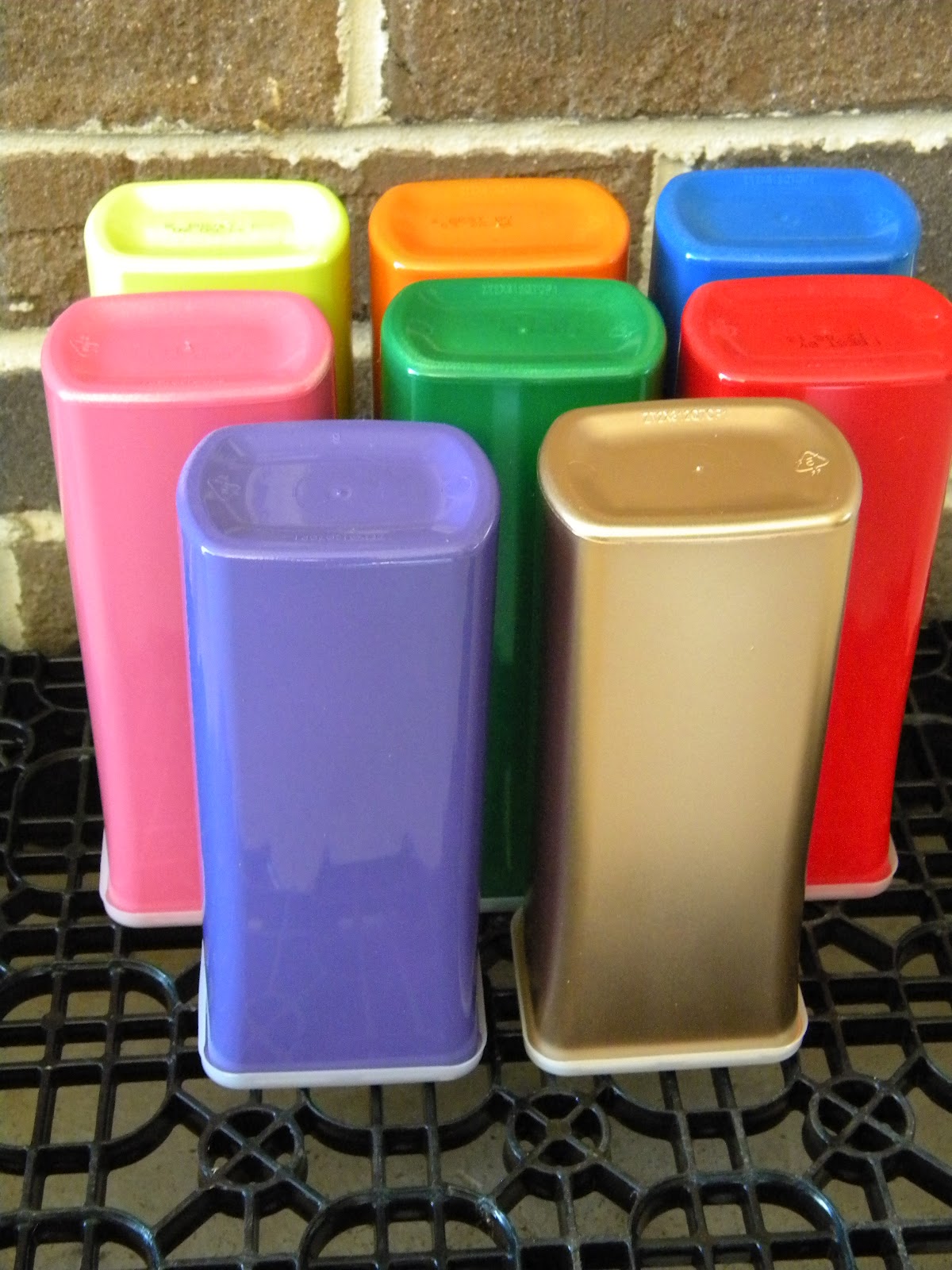 Me and My Crafties Recycled Juice Containers...Painted